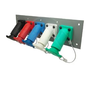 5 Position CAM Lock Panel, 400 Amp, 3 Phase 120/208V, Male, 45°, Double Set-Screw Connections with NEMA 3R Caps and Lanyards, Series 16 CAM Connectors, Power Distribution Panel
