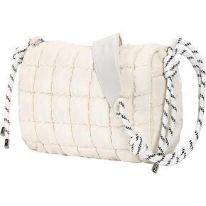 Quilted Tote Bag, Crossbody Puffer Bags for Women Nylon Shoulder Bag Padding Handbag Purse