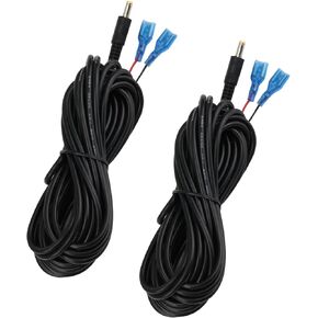 Trail Camera Battery Power Cable 15FT/4.6M DC External Power Cord for Tactacam Reveal Solar Panel Bank, Universal Wildlife Trail Game Cameras & Doorbell Cameras - 2 PCS