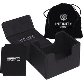 100 Card Deck Box Battle Pack - MTG Deck Box Commander Friendly - Protect 100+ Double Sleeved Cards - Designed for MTG Commander Deck Box - Sidewinder Deck Box (Black Interior, Gold Logo)