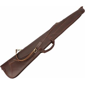 Tourbn Tourbon Hunting 54'' Leather Soft Rifle Case Slip Fleece Padded Shotgun Shoulder Bag, Brown
