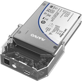 MAIWO SAS to USB-C Adapter Enclosure(MAX 6Gbps),Tool-Free 2.5 inch SAS/SATA External Hard Drive Enclosure with 6TB Storage Expansion,12V3A Power Supply, Plug and Play