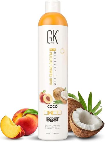 GK HAIR Global Keratin The Best (10.1 Fl Oz/300ml) Smoothing Keratin Hair Treatment - Professional Brazilian Complex Blowout Straightening For Silky Smooth & Frizz Free Hair in Kuwait