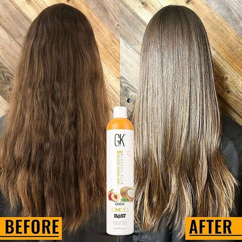 GK HAIR Global Keratin The Best (10.1 Fl Oz/300ml) Smoothing Keratin Hair Treatment - Professional Brazilian Complex Blowout Straightening For Silky Smooth & Frizz Free Hair in Kuwait
