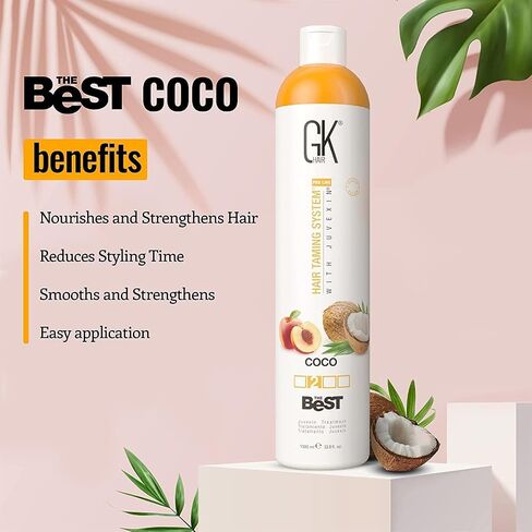 GK HAIR Global Keratin The Best (10.1 Fl Oz/300ml) Smoothing Keratin Hair Treatment - Professional Brazilian Complex Blowout Straightening For Silky Smooth & Frizz Free Hair in Kuwait
