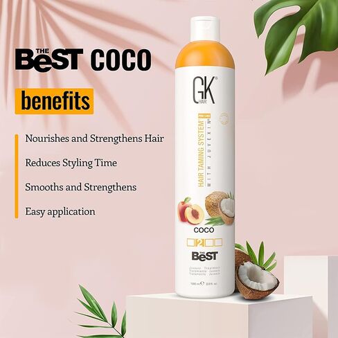 GK HAIR Global Keratin The Best (10.1 Fl Oz/300ml) Smoothing Keratin Hair Treatment - Professional Brazilian Complex Blowout Straightening For Silky Smooth & Frizz Free Hair in Kuwait