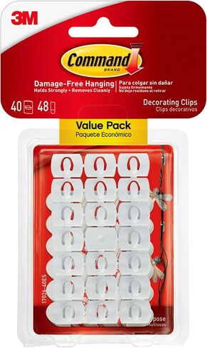 Command 17026 Decorating, White, 20 (17026-ES) 20PK Clip/Comm Adhesive, Clear in Saudi Arabia