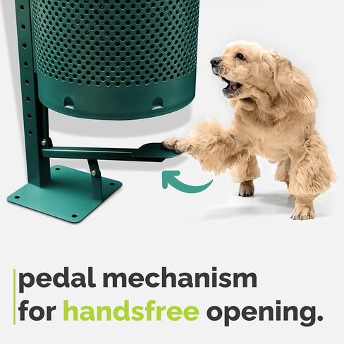 Hands-Free Dog Waste Station Outdoor with Pedal - Dog Waste Disposal System & Bag Dispenser for Park & Trails - Rust Proof Doggie Station - Night Glowing Sign | 800 Pet Waste Bags & 100 Can Liners in Saudi Arabia