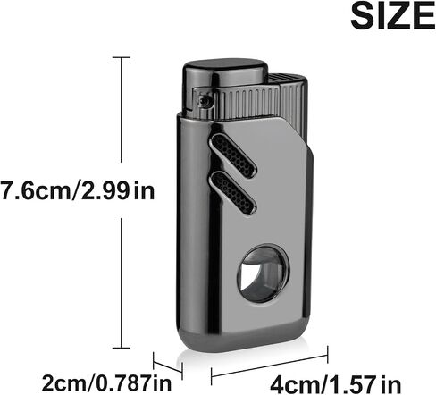 2 Pack Torch Lighter Triple Jet Flame Butane Refillable with Fuel Level Window Adjustable Windproof Torch Lighters for Kitchen,BBQ,Men,Gifts (Gas not Included) in Kuwait