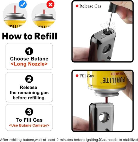 2 Pack Torch Lighter Triple Jet Flame Butane Refillable with Fuel Level Window Adjustable Windproof Torch Lighters for Kitchen,BBQ,Men,Gifts (Gas not Included) in Kuwait