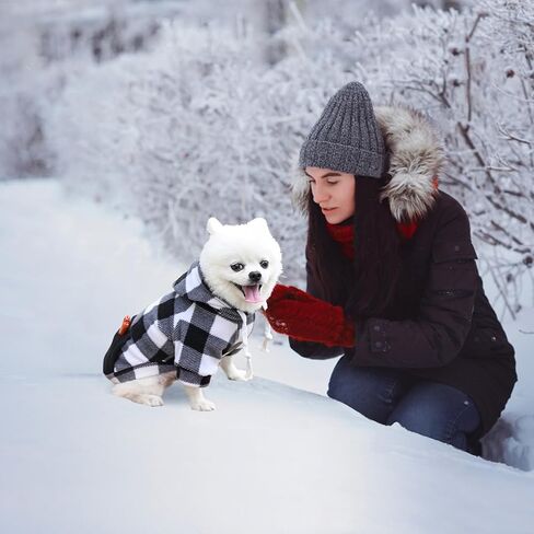 كلب هوديي منقوشة ملابس الكلب البلوز جرو سترة لينة ناعم الصوف هوديس للكلاب مع جيب سحاب الكلب معطف الشتاء القطن الحيوانات الأليفة هوديي الكلاب الصغيرة الكبيرة XS in Kuwait