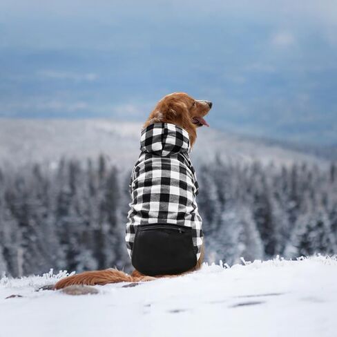 كلب هوديي منقوشة ملابس الكلب البلوز جرو سترة لينة ناعم الصوف هوديس للكلاب مع جيب سحاب الكلب معطف الشتاء القطن الحيوانات الأليفة هوديي الكلاب الصغيرة الكبيرة XS in Kuwait