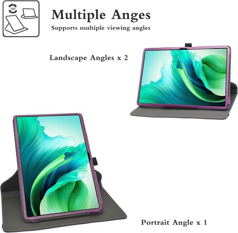 حافظة MAMA MOUTH لجهاز OUKITEL OT8 دوارة، حامل دوار 360 درجة مع غطاء بنمط لطيف لجهاز OUKITEL OT8 مقاس 11 بوصة، أرجواني in Kuwait