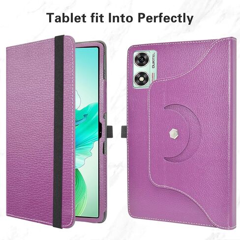 حافظة MAMA MOUTH لجهاز OUKITEL OT8 دوارة، حامل دوار 360 درجة مع غطاء بنمط لطيف لجهاز OUKITEL OT8 مقاس 11 بوصة، أرجواني in Kuwait