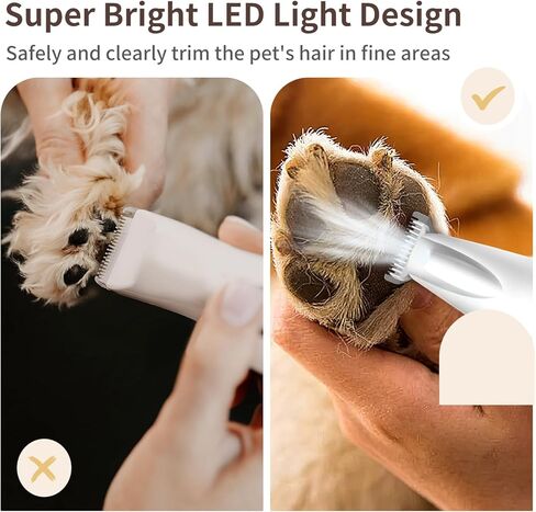 ZOOS ترقية ماكينة تشذيب مخالب الكلاب مع ضوء LED، ماكينة تشذيب شعر المخالب الكهربائية للكلاب، ضوضاء منخفضة، شاشة LED كبيرة، ماكينة تشذيب وسادة مخالب الحيوانات الأليفة الصغيرة اللاسلكية للكلاب والقطط وتشذيب الكفوف والعينين والأذنين والوجه والردف in Kuwait