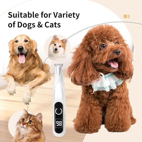 ZOOS ترقية ماكينة تشذيب مخالب الكلاب مع ضوء LED، ماكينة تشذيب شعر المخالب الكهربائية للكلاب، ضوضاء منخفضة، شاشة LED كبيرة، ماكينة تشذيب وسادة مخالب الحيوانات الأليفة الصغيرة اللاسلكية للكلاب والقطط وتشذيب الكفوف والعينين والأذنين والوجه والردف in Kuwait