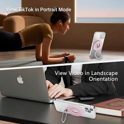 حامل حلقة هاتف مغناطيسي من OPSO لـ MagSafe، حامل حامل بحلقة إصبع من السيليكون يدور 360 درجة، مسند قابل للتعديل، متوافق مع iPhone 16 15 14 13 12/Pro/Max وSamsung وجميع الهواتف الذكية in Saudi Arabia