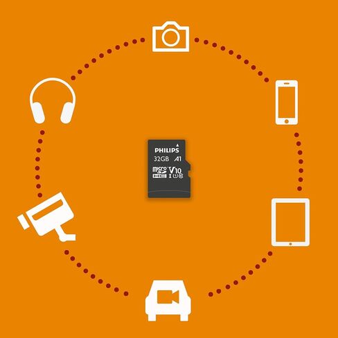 PHILIPS 16GB Micro SDHC UHS-1 U1 & V10 Class 10 Flash Memory Card with Adapter in Saudi Arabia