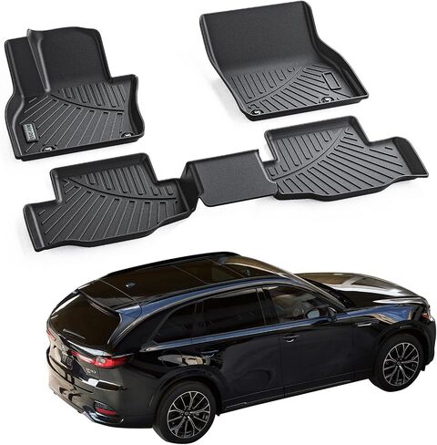Floor Mats &Trunk Mat for Mazda CX-5 2017-2023 2024, 2 Rows Full Set with Cargo Liner,TPE All Weather Protection Car Floor Liners Accessory for Mazda CX 5-Black in Saudi Arabia