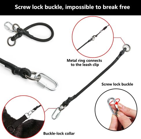 LogFaadCoi 2-Pack موسعات مقود الكلاب شديدة التحمل، ممتصة للصدمات، مشابك قفل أمان، مضادة للانفجار لتقليل إجهاد الظهر، متوافقة مع جميع الياقات والمقاود، مثالية للكلاب الصغيرة والكبيرة in Kuwait