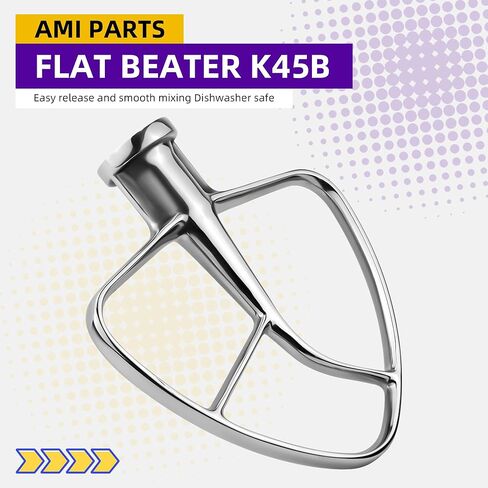 3 Pieces Stand Mixers Repair Set Stainless Steel for Kitchen Tilt-Head Stand Mixers K45DH Dough Hook K45B Coated Flat Blade Paddle K45WW Wire Whip Replace for Kitchen-aid Accessories by AMI PARTS in Kuwait