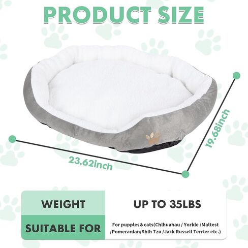 ShellKingdom Medium Dog Bed, Washable Pet Bed, Rectangle Warming Dog Bed for Dogs Up to 35lbs, 23.62 X 19.68INCH (Wine Red) in Saudi Arabia