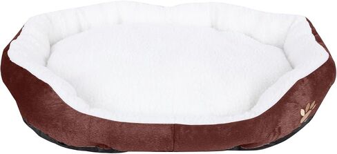 ShellKingdom Medium Dog Bed, Washable Pet Bed, Rectangle Warming Dog Bed for Dogs Up to 35lbs, 23.62 X 19.68INCH (Wine Red) in Saudi Arabia
