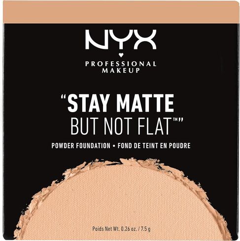 NYX PROFESSIONAL MAKEUP Stay Matte But Not Flat Powder Foundation, Medium Beige, 0.26 Ounce (Pack of 1) in Kuwait