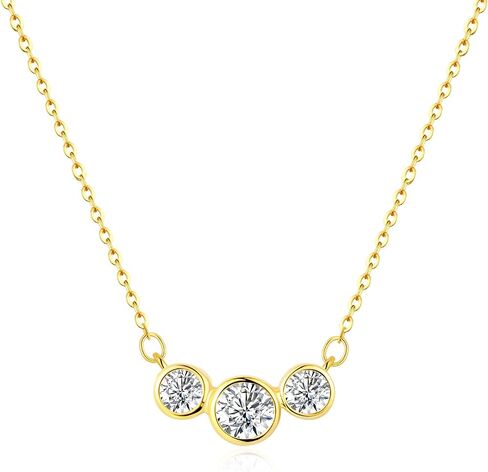 Moissanite Sterling Silver Pendant Necklace: White Gold Plated Round Cut Link Chain Sparkling VVS1 Solitaire Precious Stylish Birthday Valentine's Day Christmas Wedding Brides Jewelry Gift Teen Girl Women in Kuwait