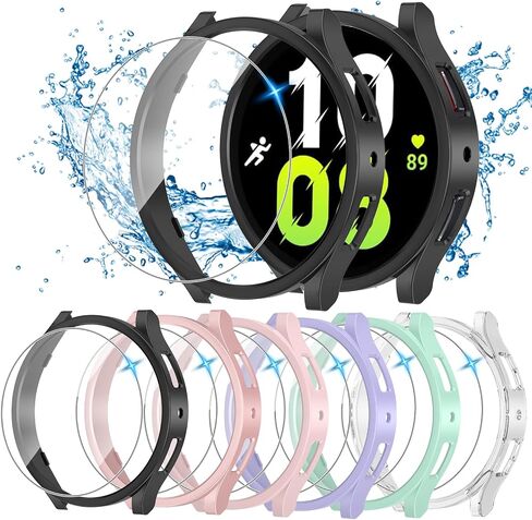 [6+6 عبوات لهاتف Samsung Galaxy Watch 7 حافظة حماية للشاشة 40 مم، زجاج مقسى مضاد للضباب ومجموعة غطاء ممتص للصدمات من البولي كربونات الصلب لملحقات Galaxy Watch7 40 مم، مقاومة للماء in Kuwait