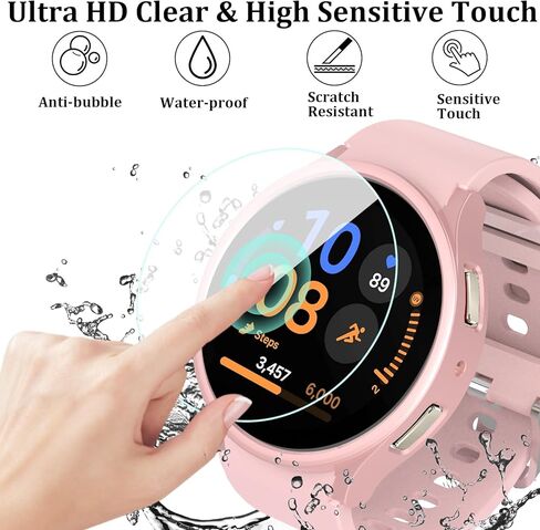 [6+6 عبوات لهاتف Samsung Galaxy Watch 7 حافظة حماية للشاشة 40 مم، زجاج مقسى مضاد للضباب ومجموعة غطاء ممتص للصدمات من البولي كربونات الصلب لملحقات Galaxy Watch7 40 مم، مقاومة للماء in Kuwait