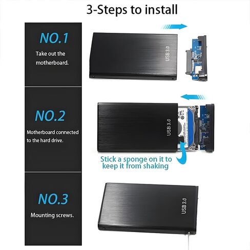 حافظة محرك أقراص صلبة خارجي مقاس 2.5 بوصة من الألومنيوم SATA إلى USB 3.0 خالية من الأدوات [مثالية لمحرك الأقراص الصلبة/SSD مقاس 7 مم/9 مم، تدعم UASP المتوافق مع تلفزيون WD Toshiba Samsung Hitachi PS4 Xbox PC] (أزرق) in Saudi Arabia