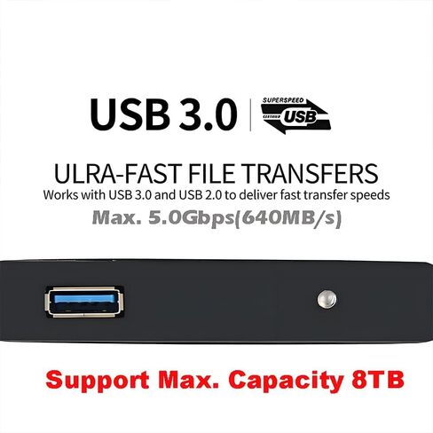 حافظة محرك أقراص صلبة خارجي مقاس 2.5 بوصة من الألومنيوم SATA إلى USB 3.0 خالية من الأدوات [مثالية لمحرك الأقراص الصلبة/SSD مقاس 7 مم/9 مم، تدعم UASP المتوافق مع تلفزيون WD Toshiba Samsung Hitachi PS4 Xbox PC] (أزرق) in Saudi Arabia