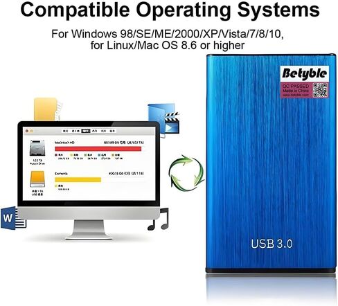 2.5-Inch Aluminum SATA to USB 3.0 Tool-Free External Hard Drive Enclosure Case [Optimized for 7mm/9mm HDD/SSD, Support UASP Compatible with WD Toshiba Samsung Hitachi PS4 Xbox PC TV] (Blue) in Saudi Arabia