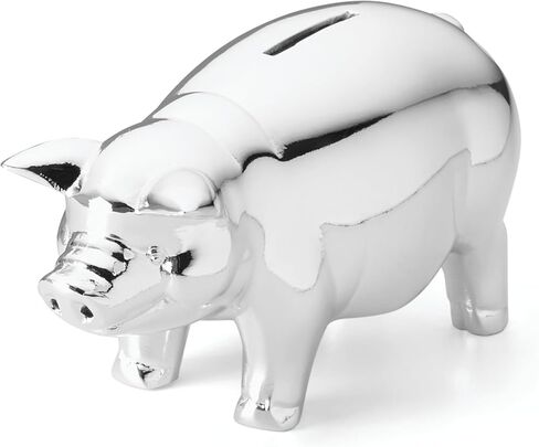 Reed & Barton Piggy with Wheels Silverplate Bank, 1.75 LB, Metallic in Saudi Arabia