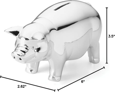 Reed & Barton Piggy with Wheels Silverplate Bank, 1.75 LB, Metallic in Saudi Arabia