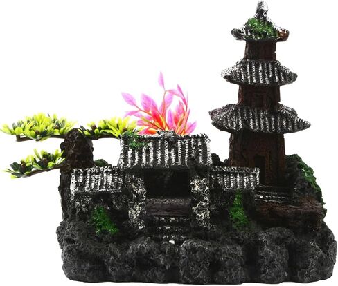 Saim Aquarium Classical House Decorations Lifelike Chinese Landscape Fish Tank Castle Aquarium Accessories Ornaments in Saudi Arabia