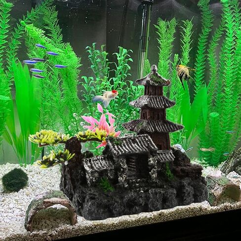 Saim Aquarium Classical House Decorations Lifelike Chinese Landscape Fish Tank Castle Aquarium Accessories Ornaments in Saudi Arabia