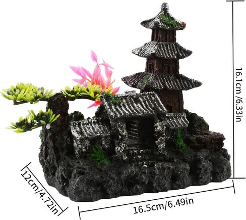 Saim Aquarium Classical House Decorations Lifelike Chinese Landscape Fish Tank Castle Aquarium Accessories Ornaments in Saudi Arabia
