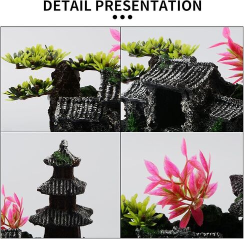 Saim Aquarium Classical House Decorations Lifelike Chinese Landscape Fish Tank Castle Aquarium Accessories Ornaments in Saudi Arabia