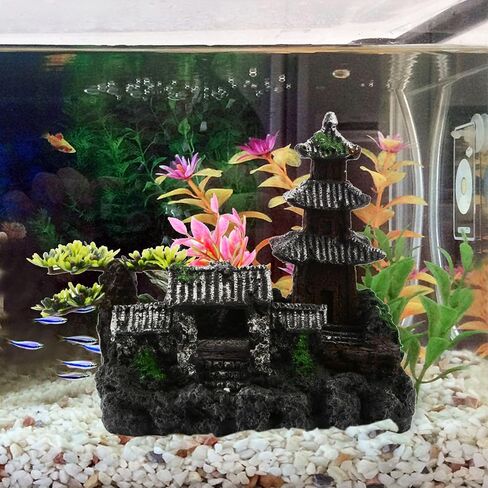 Saim Aquarium Classical House Decorations Lifelike Chinese Landscape Fish Tank Castle Aquarium Accessories Ornaments in Saudi Arabia