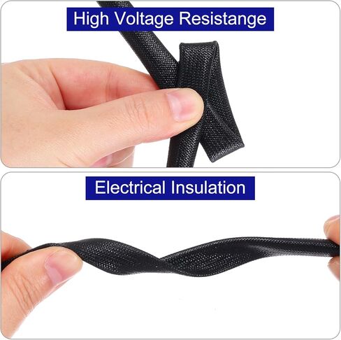 MECCANIXITY 3Pcs Wire Insulation Braid Fire Sleeve,9.8Ft-8mm ID White, High Temp Silicone Coated Fiberglass Sleeving for Automotive Hose Lines Electrical Wiring in Saudi Arabia