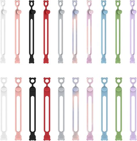 Gradient Silicone Zip Ties Large Rubber Bands Cord Organizer Cable Management for Phone Charger Wire Usb Cable Ties for Office Desk Kitchen Appliances Car Cord Home Organization Travel Essentials in Saudi Arabia