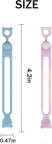 Gradient Silicone Zip Ties Large Rubber Bands Cord Organizer Cable Management for Phone Charger Wire Usb Cable Ties for Office Desk Kitchen Appliances Car Cord Home Organization Travel Essentials in Saudi Arabia