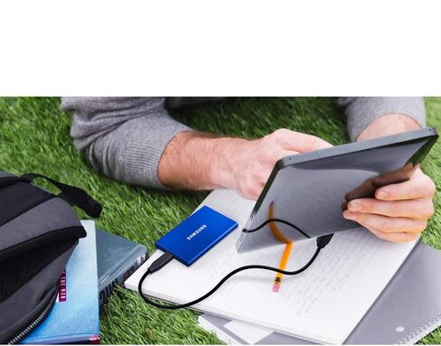 SAMSUNG MU-PC2T0T/AM محمول SSD T7 USB 3.2 2 تيرابايت حزمة رمادية مع حافظة Deco Gear صلبة EVA مع سحاب للأجهزة اللوحية ونظام تحديد المواقع العالمي 6 بوصة وحزمة حماية محسنة CPS لمدة عام واحد in Saudi Arabia