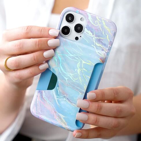 حافظة محفظة مخملية كافيار متوافقة مع iPhone 14 للنساء - فتحة حامل بطاقة الائتمان - حافظات هاتف بمحفظة نحيفة وواقية لطيفة [8 أقدام. تم اختبار السقوط] - الفهد الأسود in Kuwait