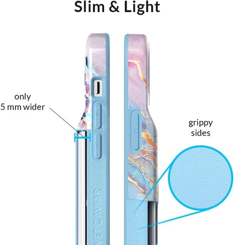حافظة محفظة مخملية كافيار متوافقة مع iPhone 14 للنساء - فتحة حامل بطاقة الائتمان - حافظات هاتف بمحفظة نحيفة وواقية لطيفة [8 أقدام. تم اختبار السقوط] - الفهد الأسود in Kuwait