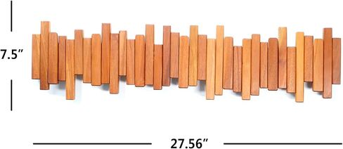 Wooden Coat Rack Wall Mounted Sticks Multi Rack Solid Handmade Natural Walnut Wood Artwork with 7 Flip-Down Unique Modern Hooks for Coats Bag Hat Umbrella in Saudi Arabia