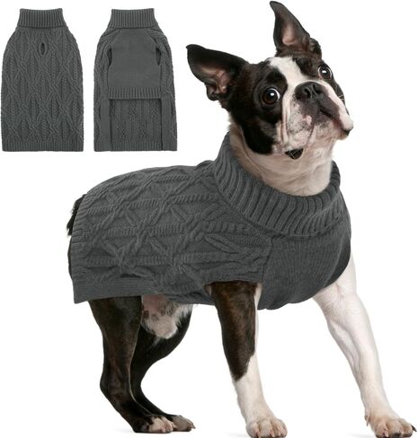 FUAMEY Dog Sweaters for Small Dogs,Cold Weather Dog Knitwear,Thick Warm Dogs Turtleneck,Pet Pullover Cable Sweater,Pets Winter Clothes for Yorkshire,Poodle Green S in Saudi Arabia