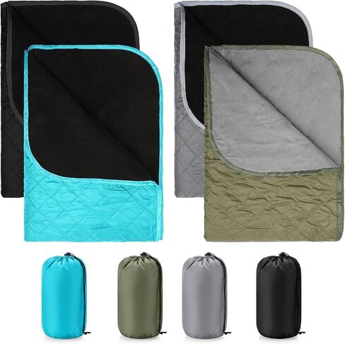 Preboun 4 Pack Large Waterproof Stadium Blanket Bulk 55x78 Inch Thick Warm Fleece Camping Blanket Windproof Picnic Blankets for Homelss Donations Cold Weather Football Games Concert Beach Outdoor in Saudi Arabia
